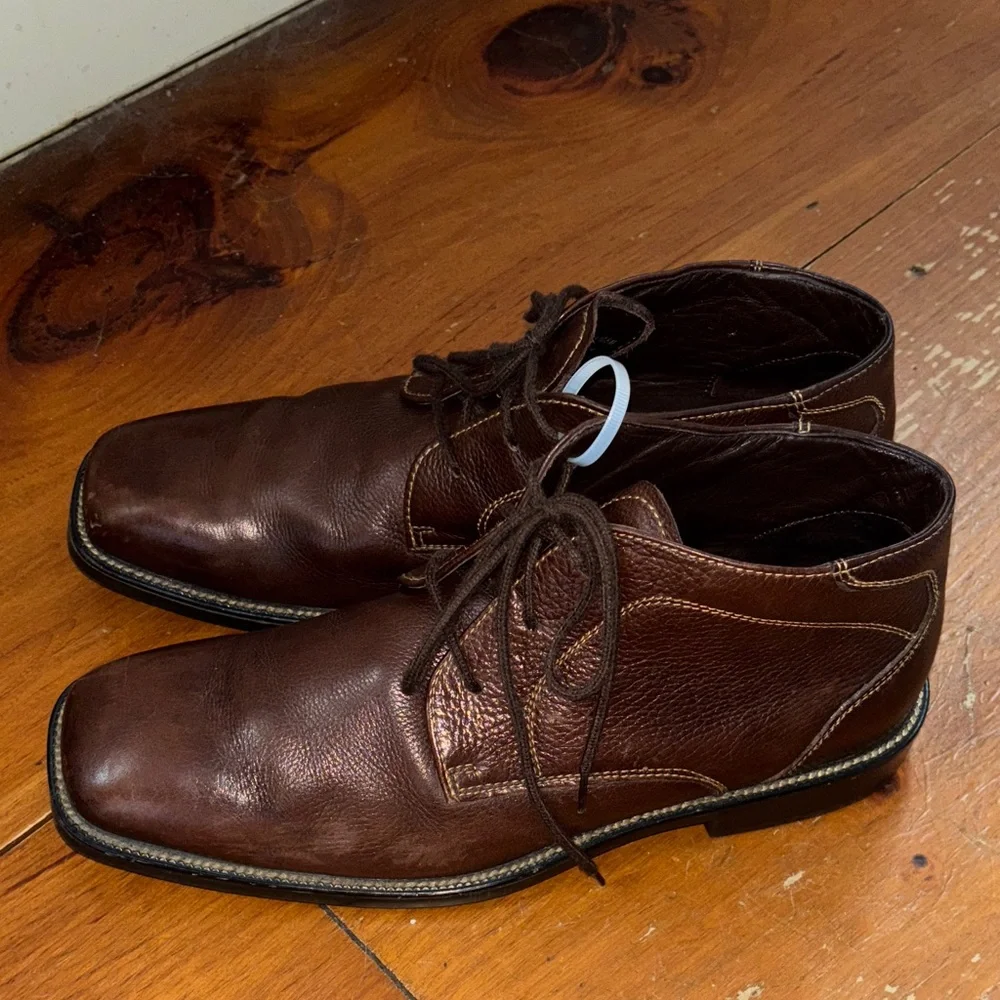 Alfani Dark Brown Chukka Soft Leather Boots Sz 10.5